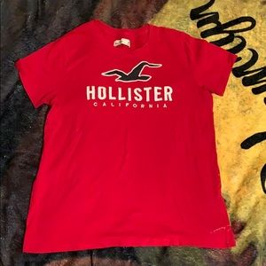 red hollister tee